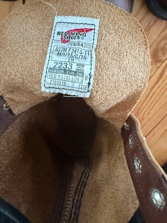 Red Wing ASTM F2413-11 Size 10.5 Brown Leather Lace-Up Steel Toe Work Boots EUC - Picture 2 of 3